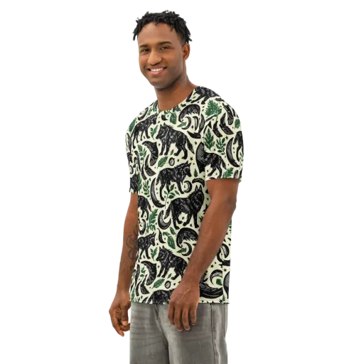 Midnight Foxglove on a Men's Cotton Crew Neck T-Shirt