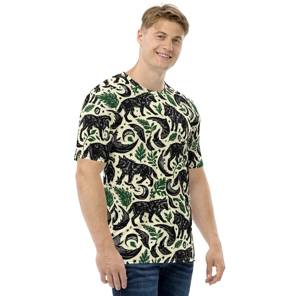 Midnight Foxglove on Men's Crew Neck T-Shirt — Right