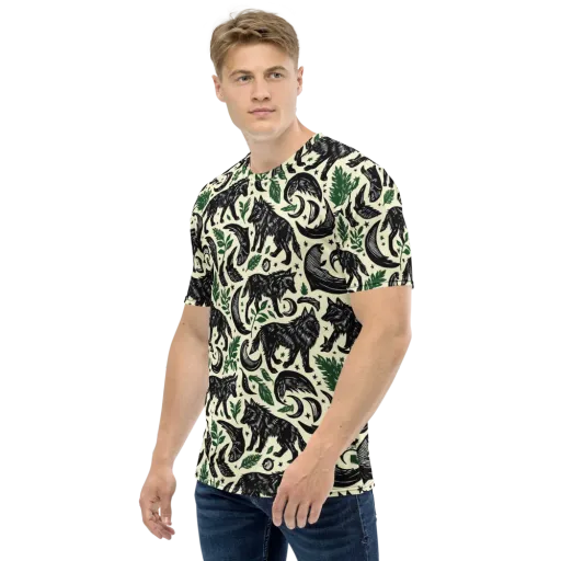 Midnight Foxglove on a Men's Crew Neck T-Shirt