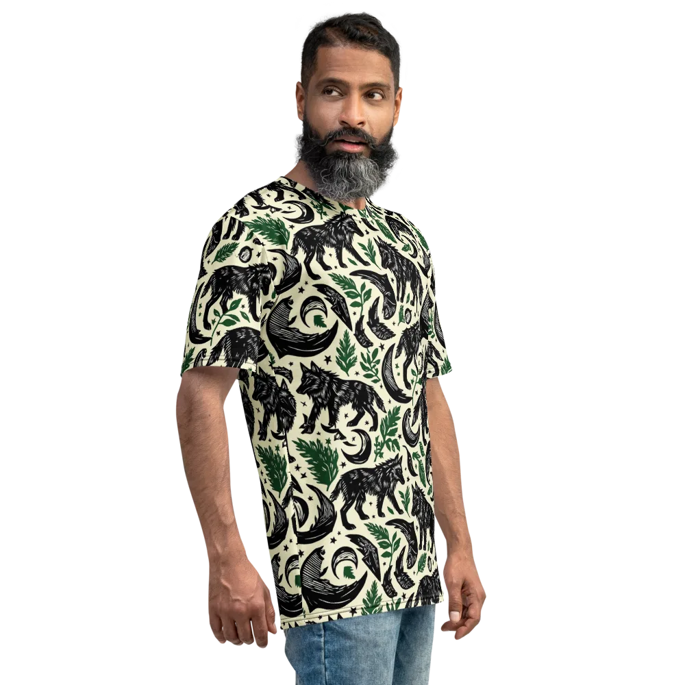 Midnight Foxglove on Men's Crew Neck T-Shirt — Right