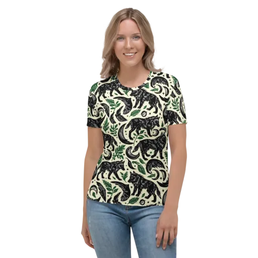 Midnight Foxglove on a Women's Crew Neck T-Shirt