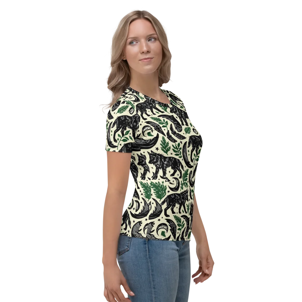 Midnight Foxglove on Women's Crew Neck T-Shirt — Right