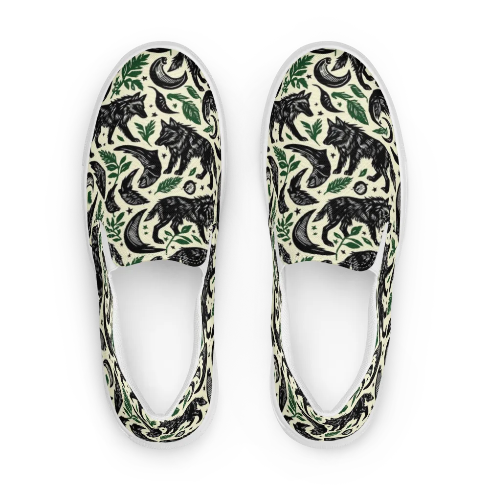 Midnight Foxglove on Men's Slip-On Canvas Shoes — Front