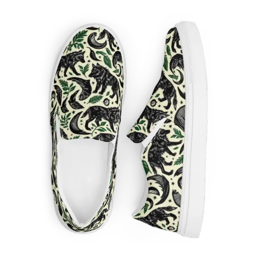 Midnight Foxglove on a Men's Slip-On Canvas Shoes