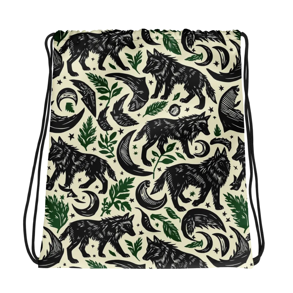 Midnight Foxglove on Drawstring Bag — Photo