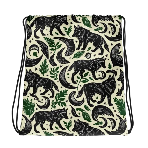 Midnight Foxglove on a Drawstring Bag