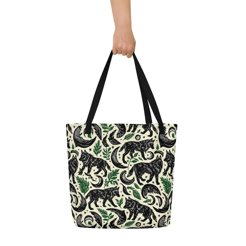 Midnight Foxglove on Large Tote Bag W/ Pocket — Front