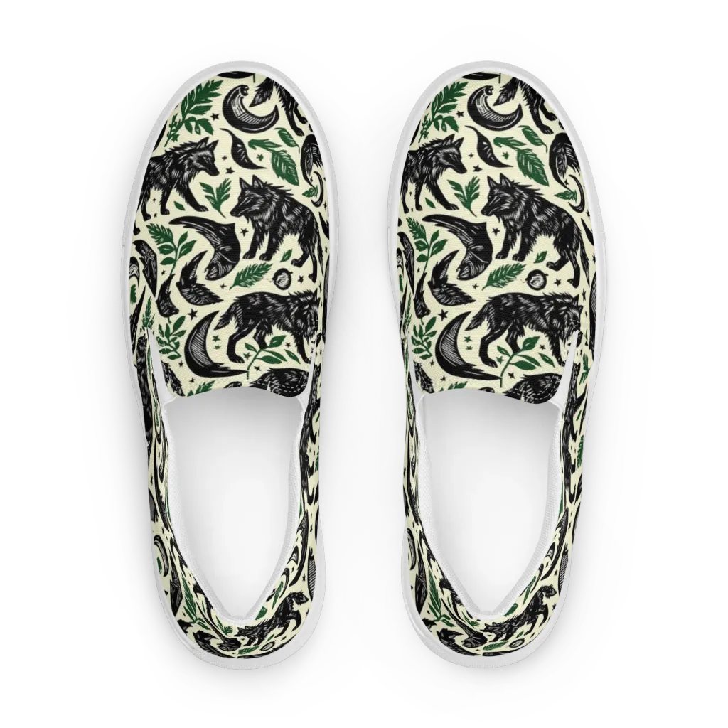 Midnight Foxglove on Women's Slip-On Canvas Shoes — Front