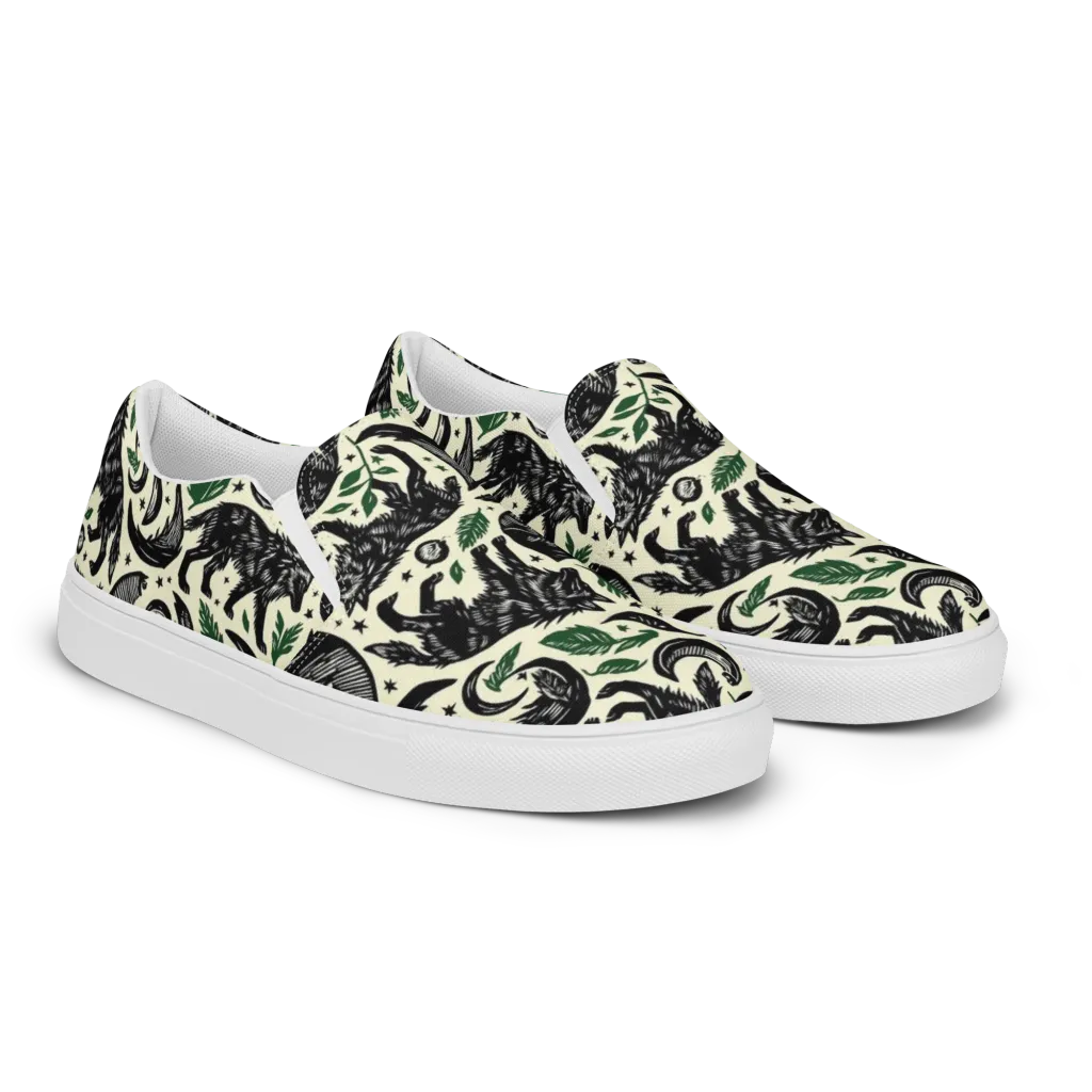 Midnight Foxglove on Women's Slip-On Canvas Shoes — Right Front