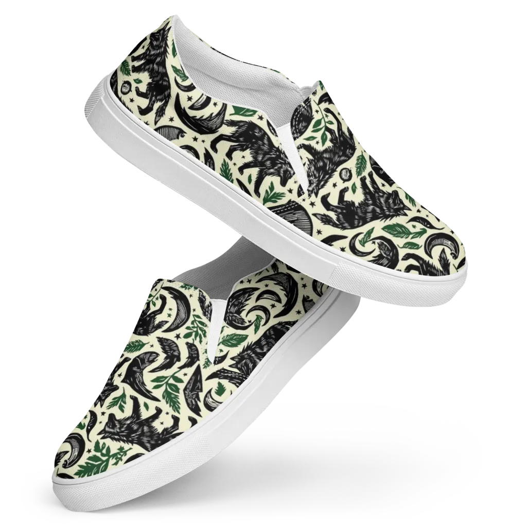 Midnight Foxglove on Women's Slip-On Canvas Shoes — Front