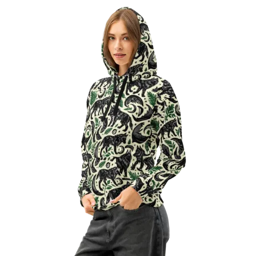 Midnight Foxglove on a Cotton Hoodie