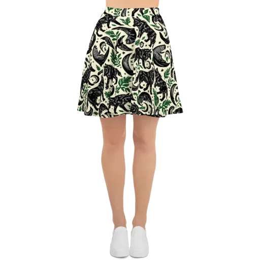 Midnight Foxglove on a Skater Skirt