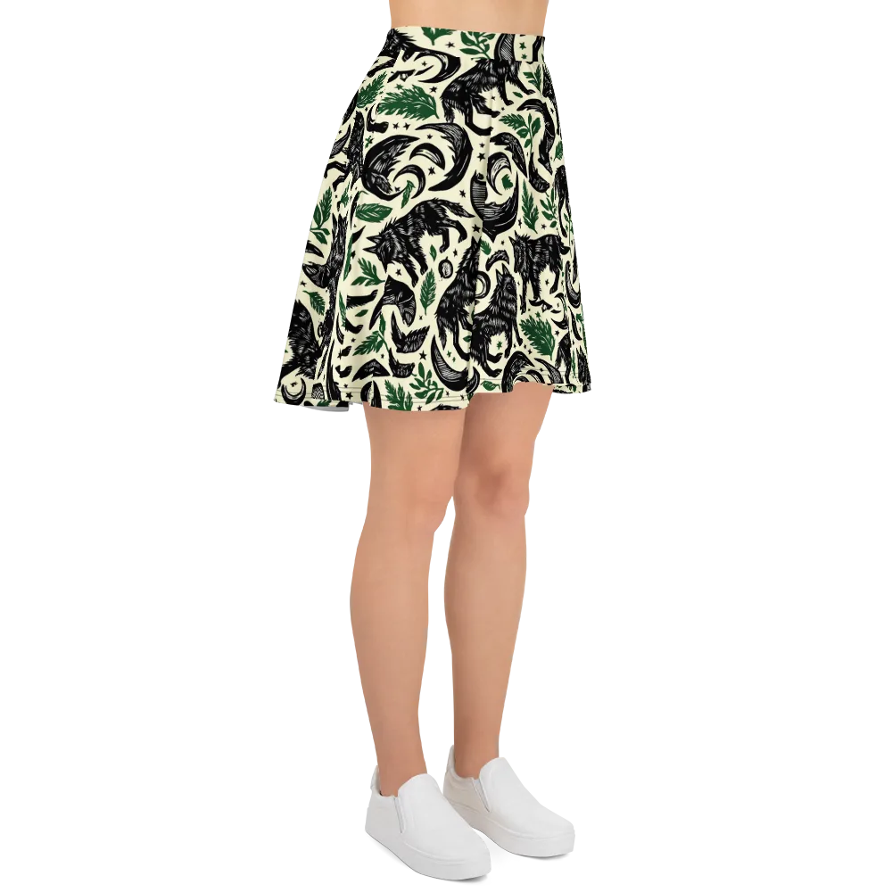 Midnight Foxglove on Skater Skirt — Right