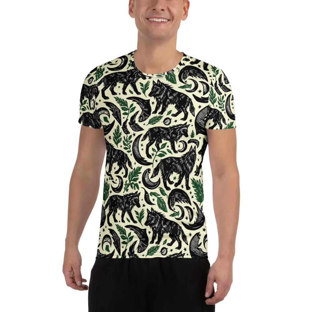 Midnight Foxglove on Men's Athletic T-Shirt — Front