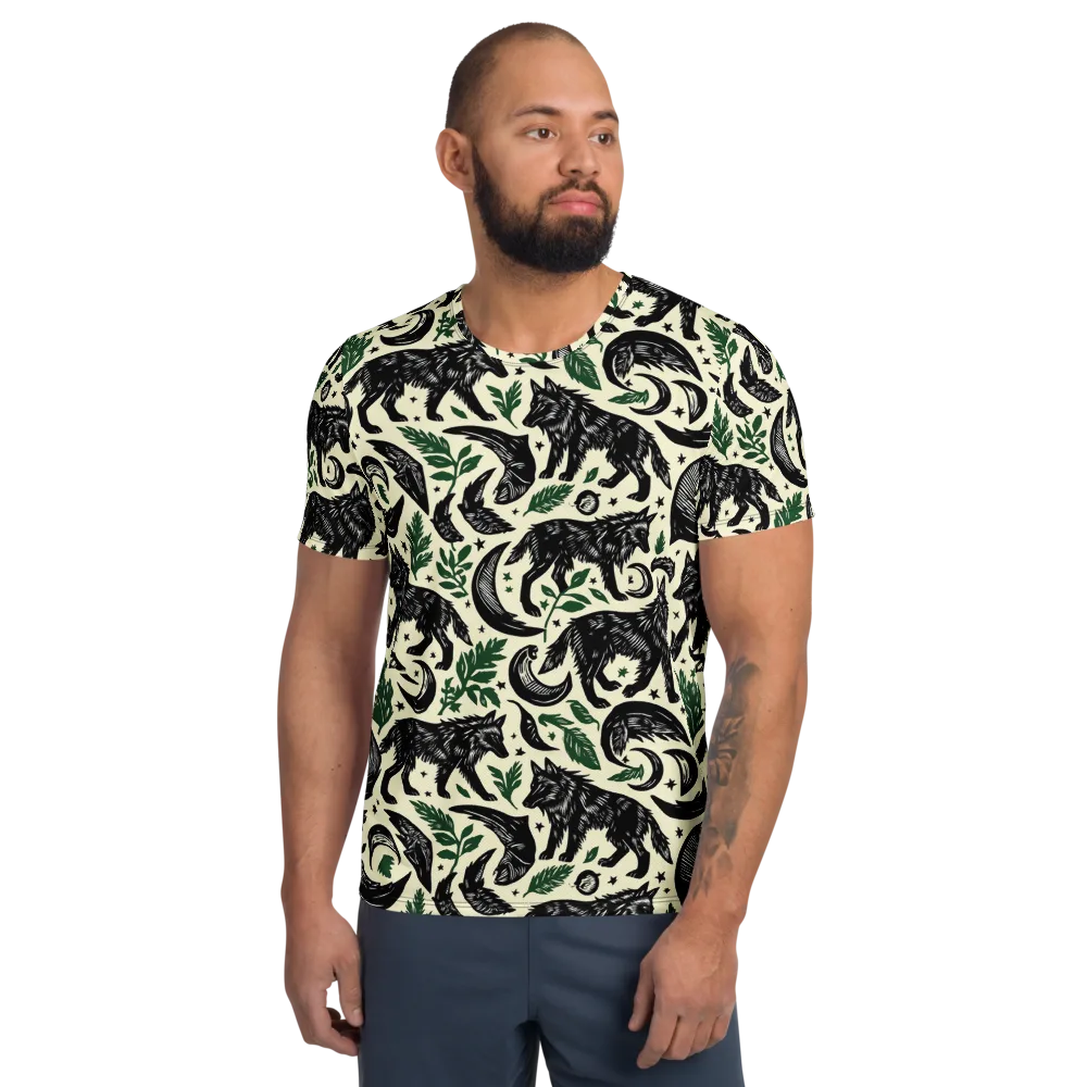 Midnight Foxglove on Men's Athletic T-Shirt — Front