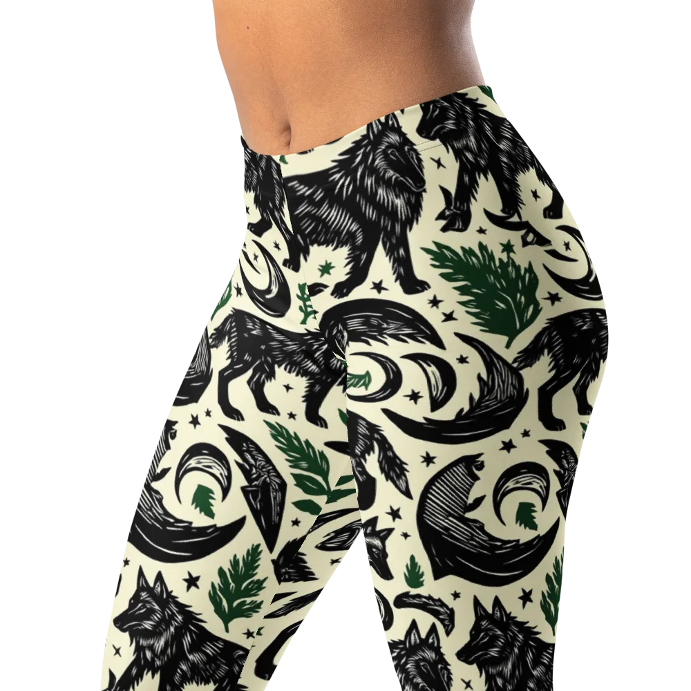Midnight Foxglove on Leggings — Left Front