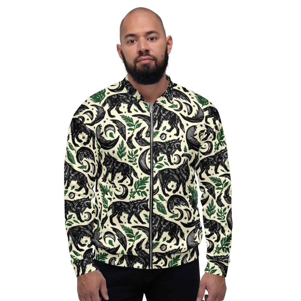 Midnight Foxglove on Bomber Jacket — Front