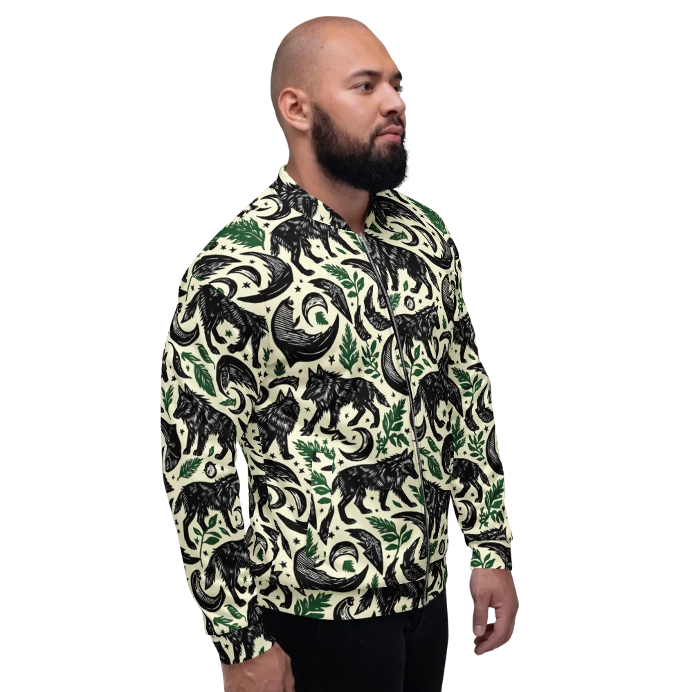Midnight Foxglove on Bomber Jacket — Right