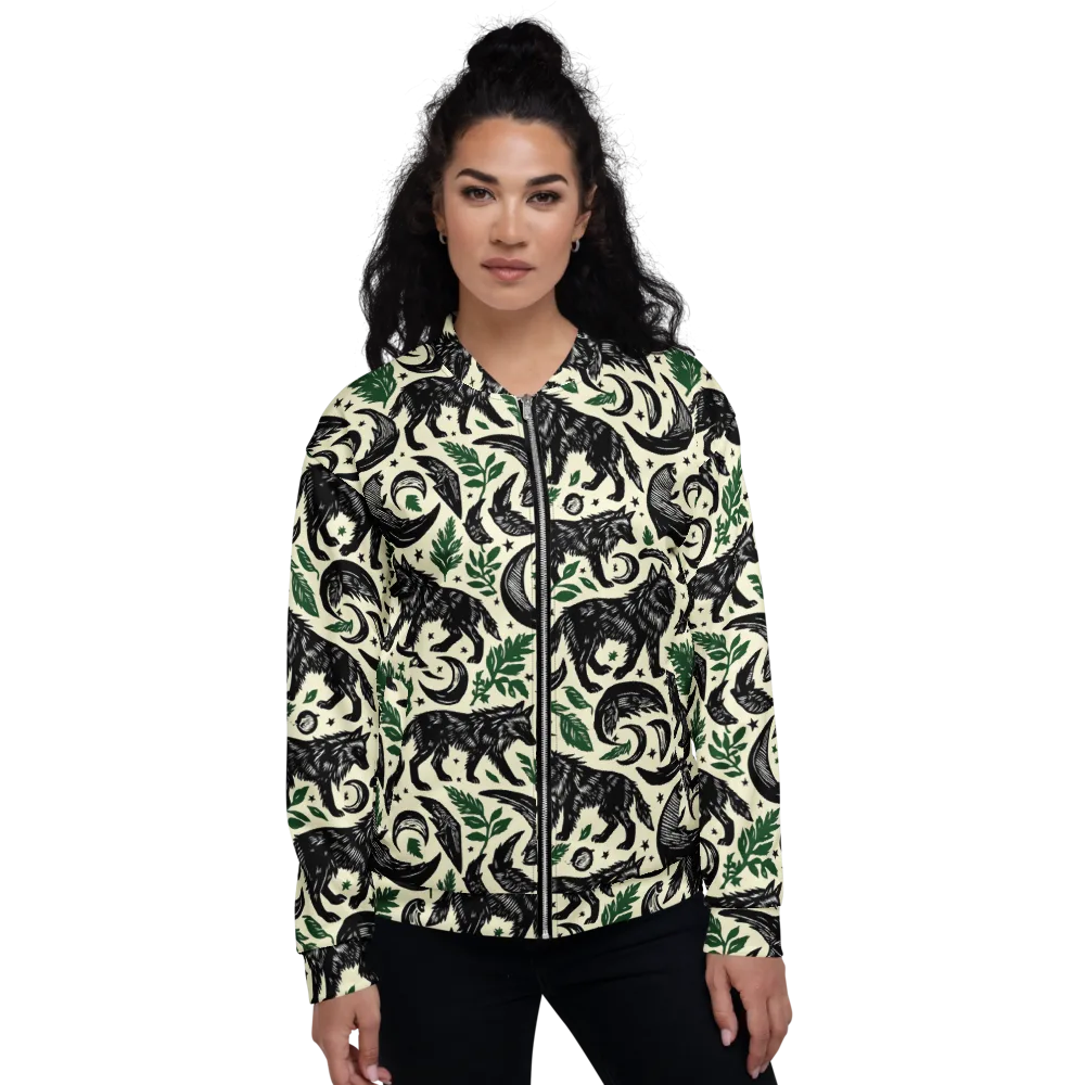 Midnight Foxglove on Bomber Jacket — Front