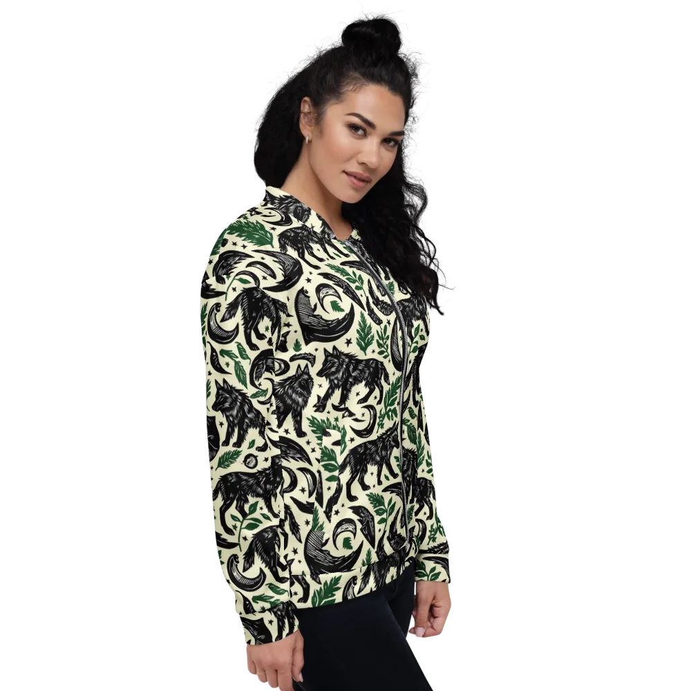 Midnight Foxglove on Bomber Jacket — Right