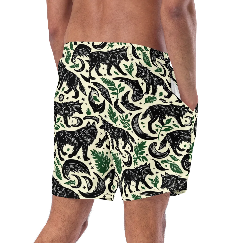 Midnight Foxglove on Swim Trunks — Right Back