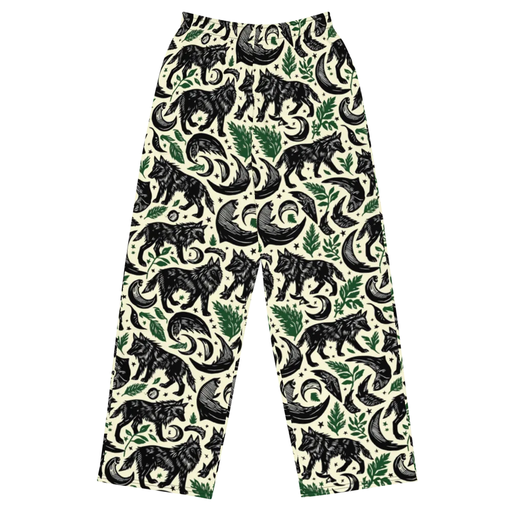 Midnight Foxglove on Wide-Leg Pants — Front