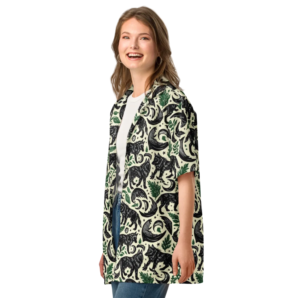Midnight Foxglove on Button Shirt — Left Front