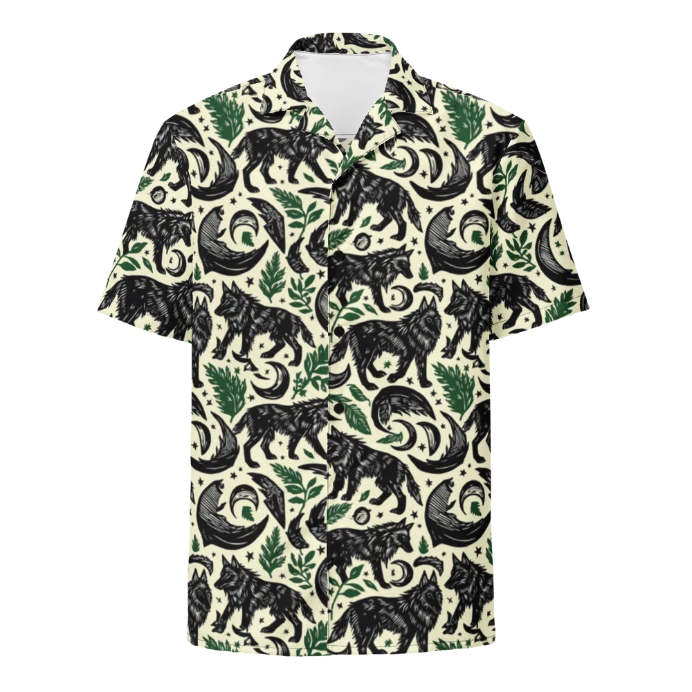 Midnight Foxglove on Button Shirt — Front