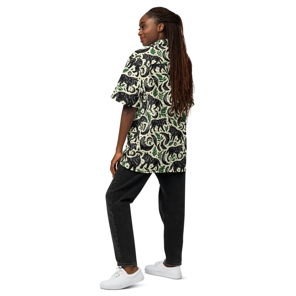 Midnight Foxglove on Button Shirt — Back