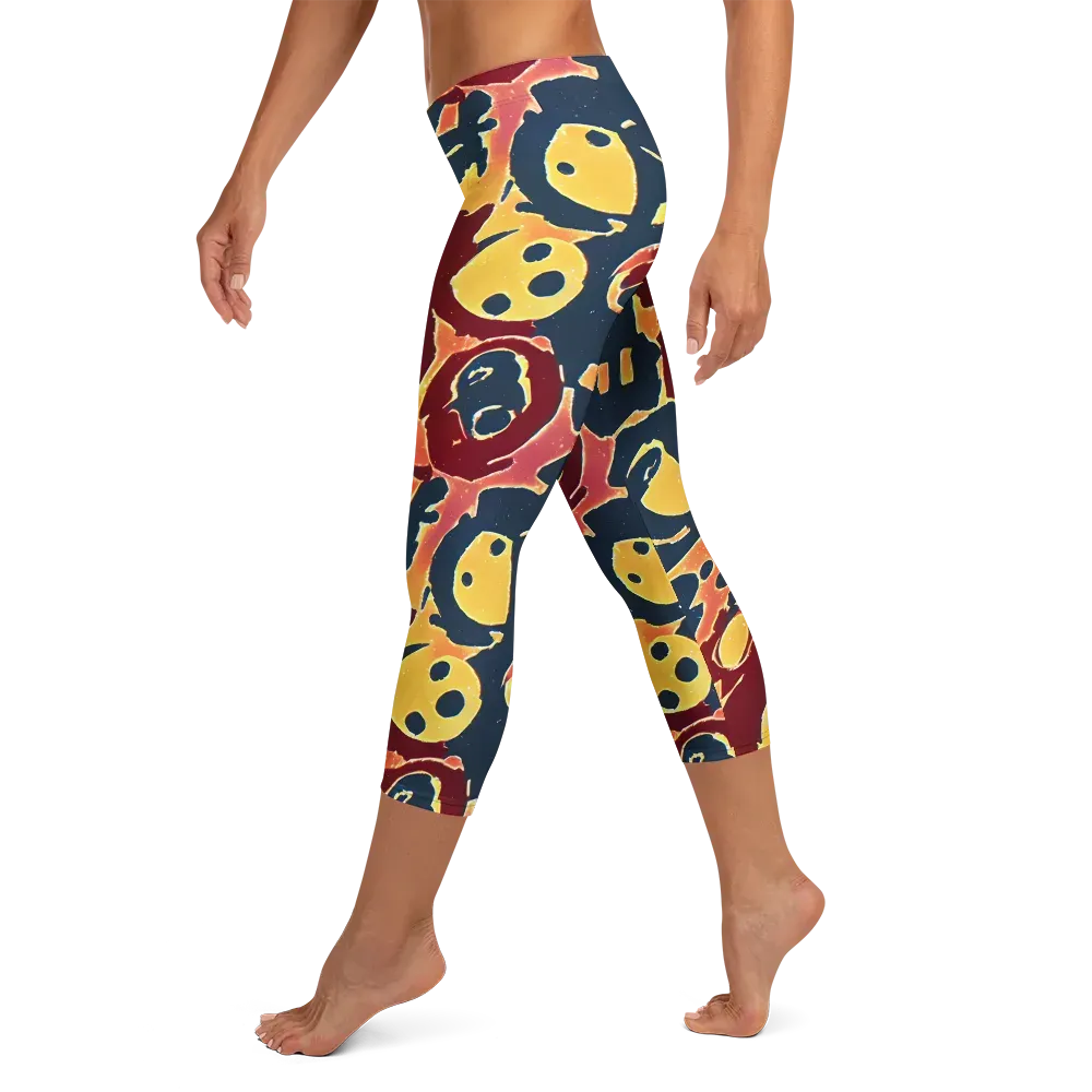 Sunset Silhouette on Capri Leggings — Left