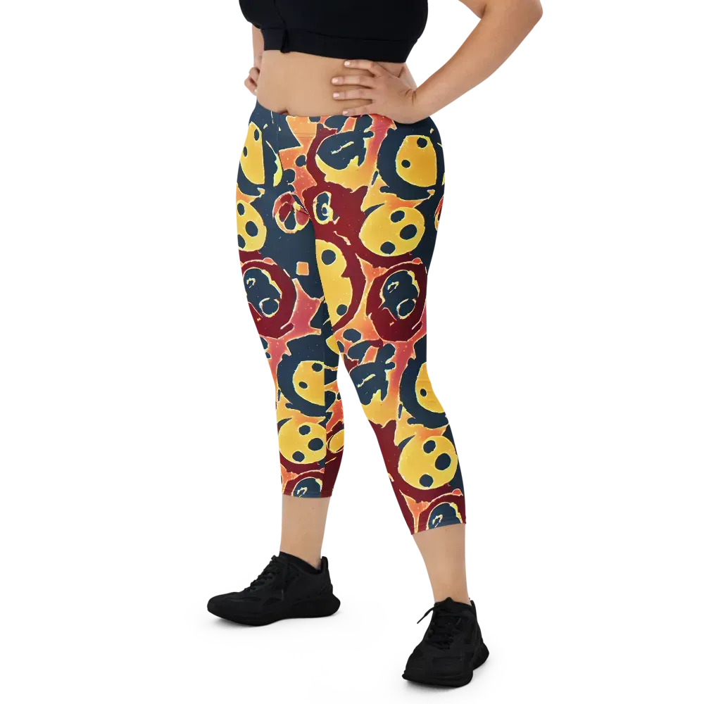 Sunset Silhouette on Capri Leggings — Front