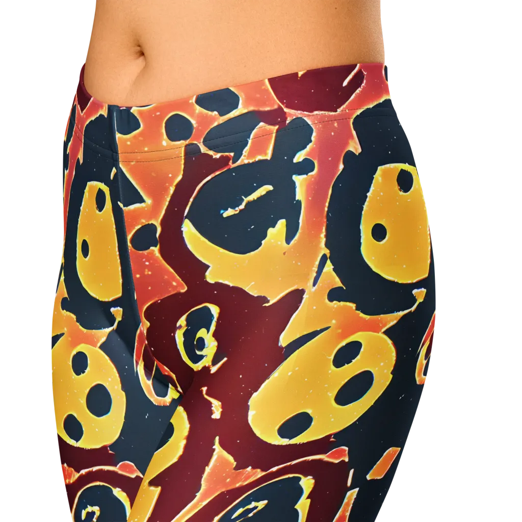 Sunset Silhouette on Capri Leggings — Zoomed-in