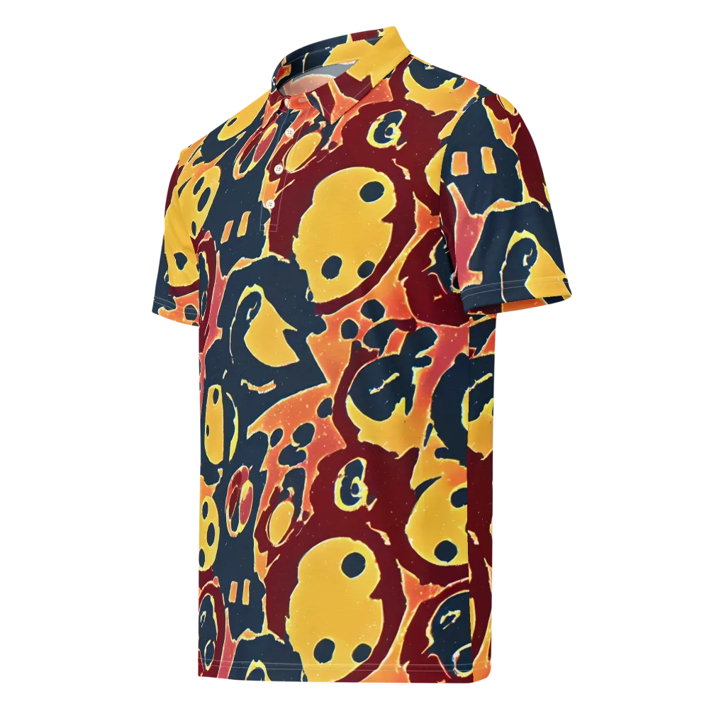 Sunset Silhouette on Men's Slim Fit Polo Shirt — Left Front
