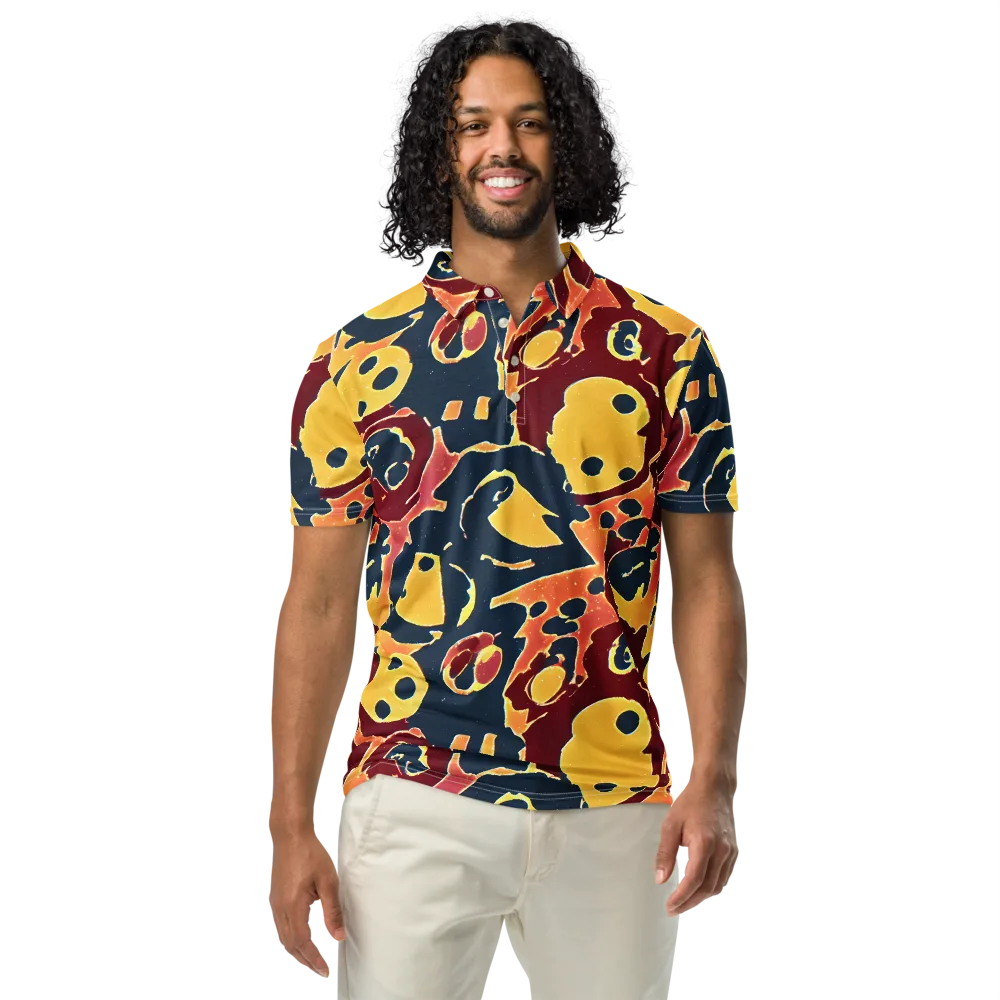 Sunset Silhouette on Men's Slim Fit Polo Shirt — Front