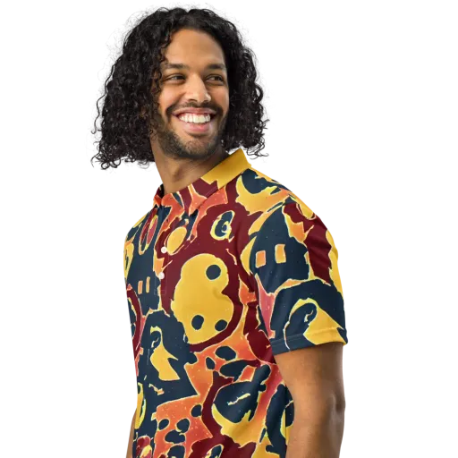 Sunset Silhouette on a Men's Slim Fit Polo Shirt