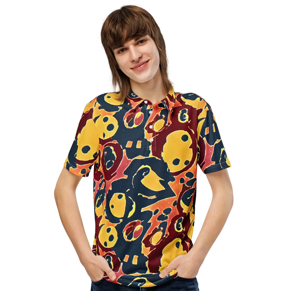 Sunset Silhouette on Men's Slim Fit Polo Shirt — Front