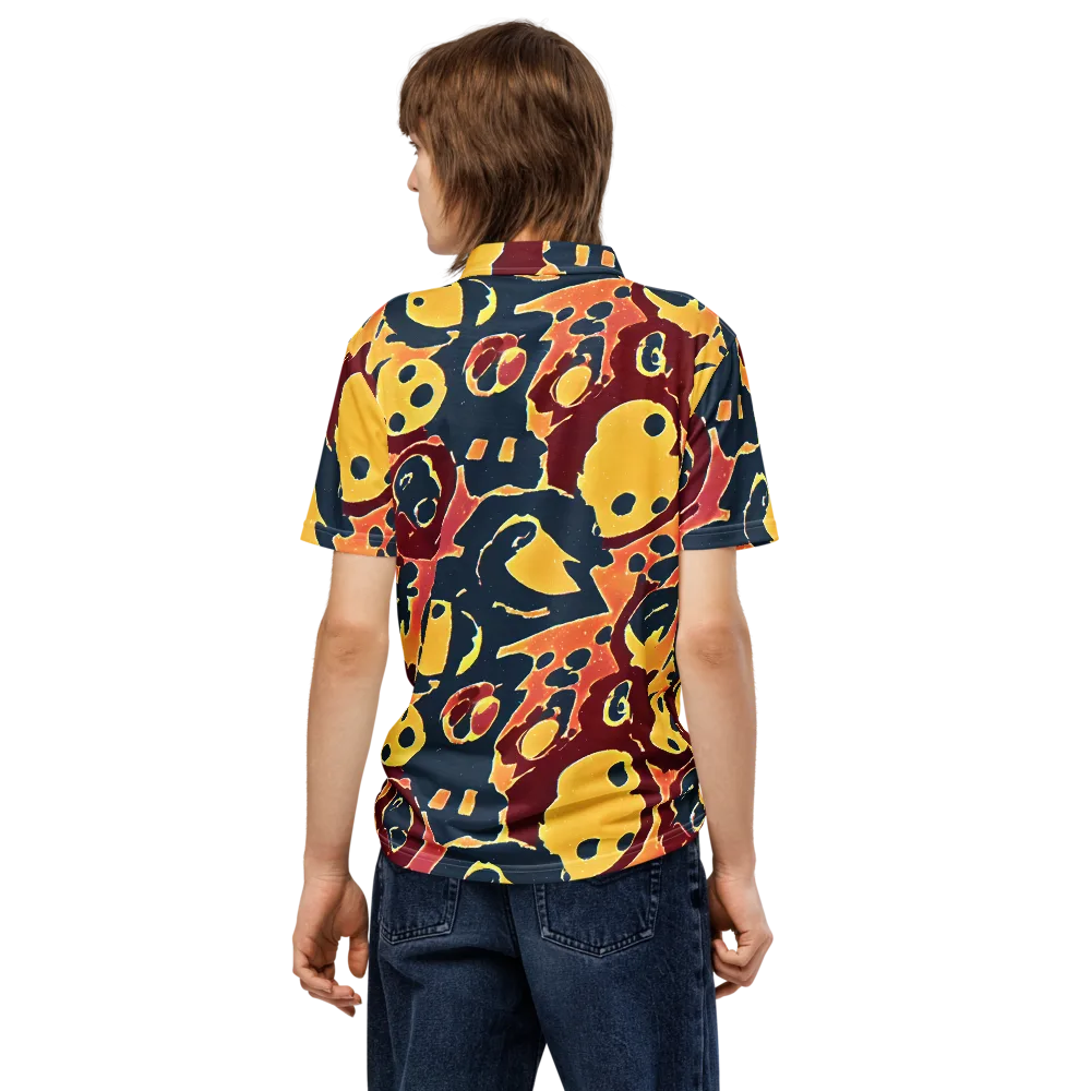 Sunset Silhouette on Men's Slim Fit Polo Shirt — Back