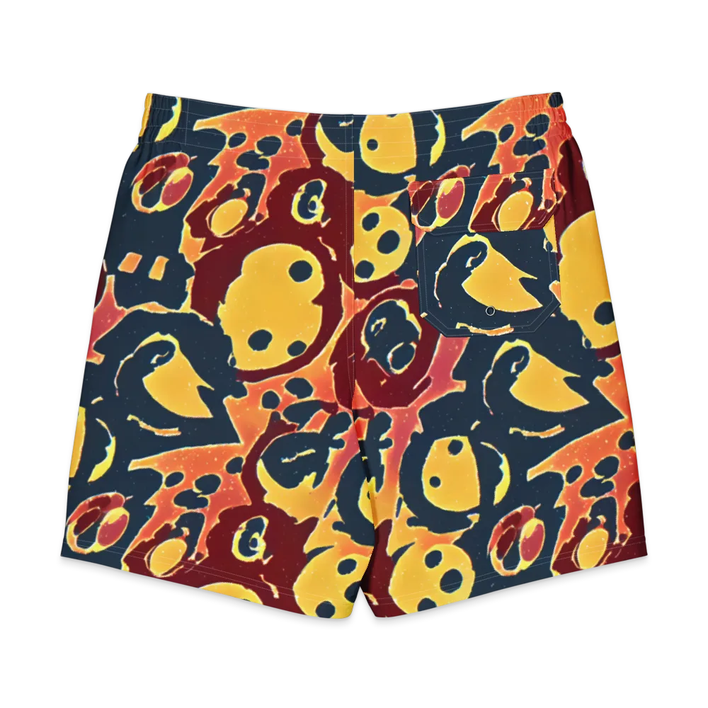 Sunset Silhouette on Men's Board Shorts — Back