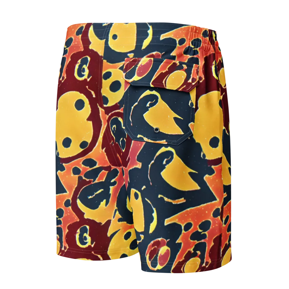Sunset Silhouette on Men's Board Shorts — Back