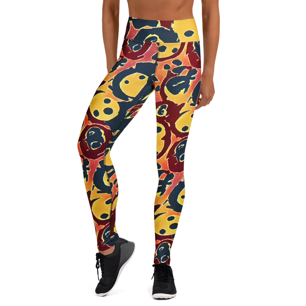 Sunset Silhouette on Yoga Leggings — Front