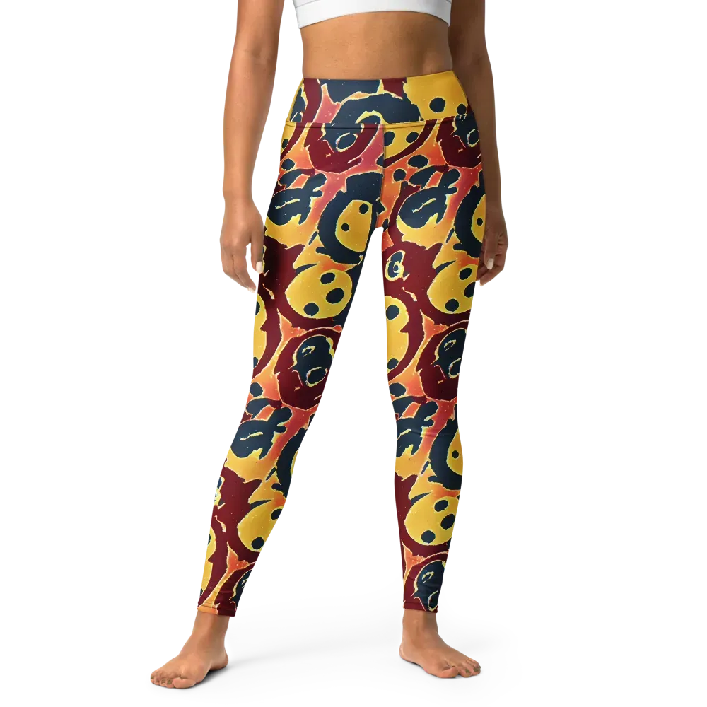 Sunset Silhouette on Yoga Leggings — Front
