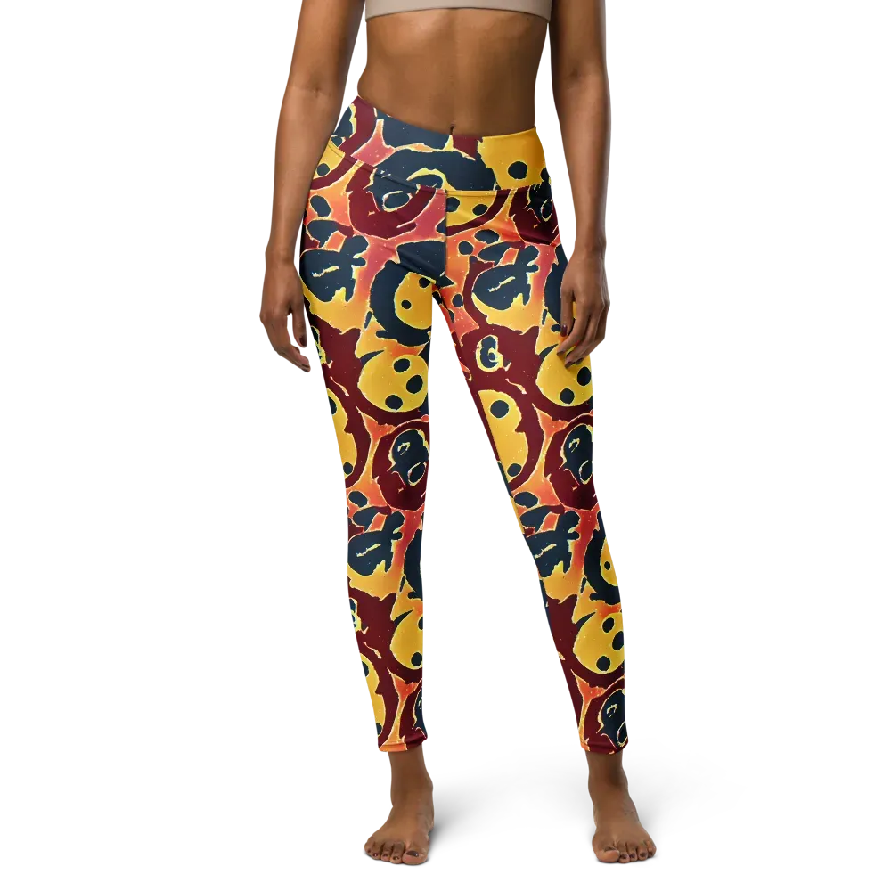 Sunset Silhouette on Yoga Leggings — Front