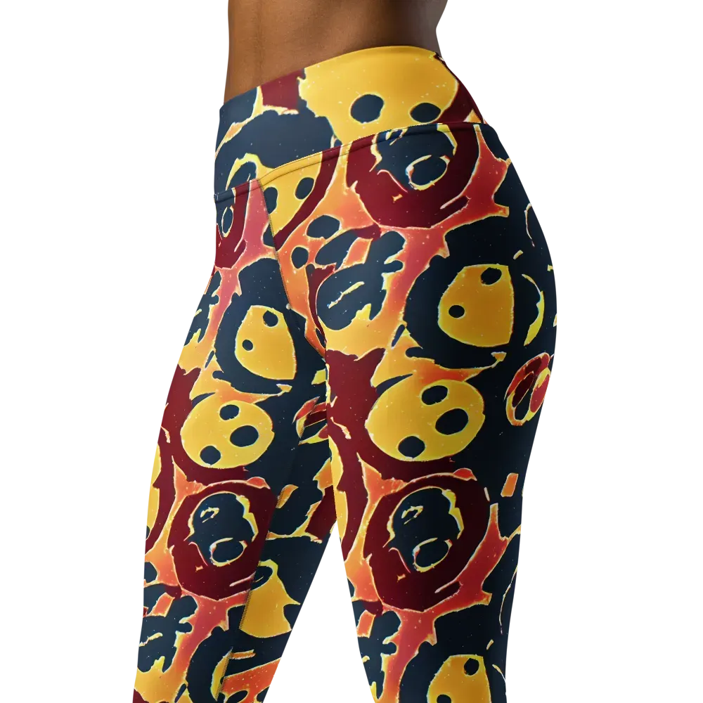 Sunset Silhouette on Yoga Leggings — Left Front
