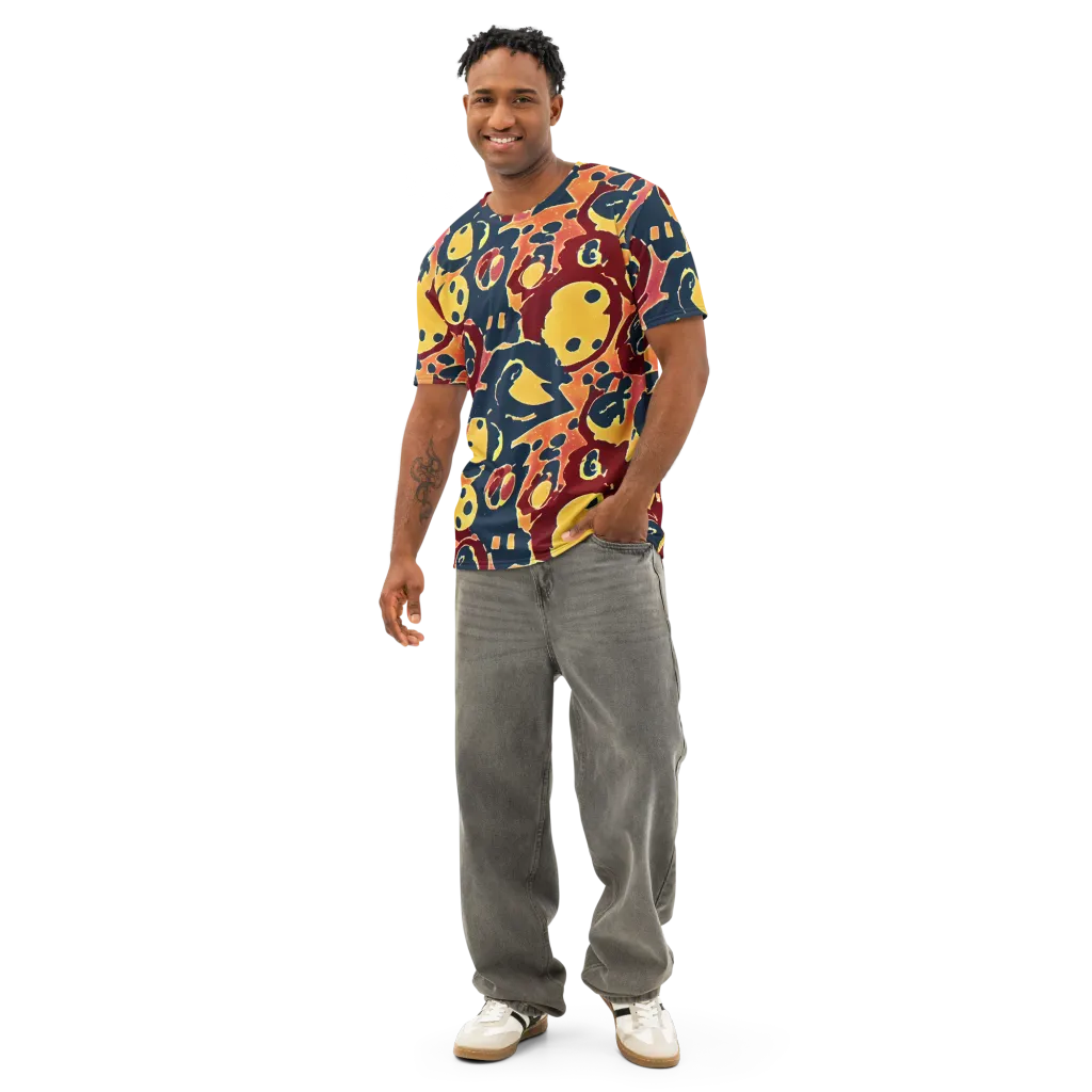 Sunset Silhouette on Men's Cotton Crew Neck T-Shirt — Front