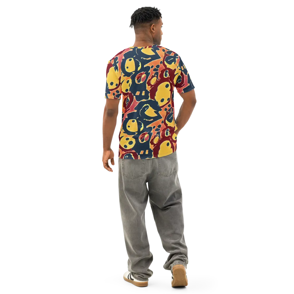 Sunset Silhouette on Men's Cotton Crew Neck T-Shirt — Back