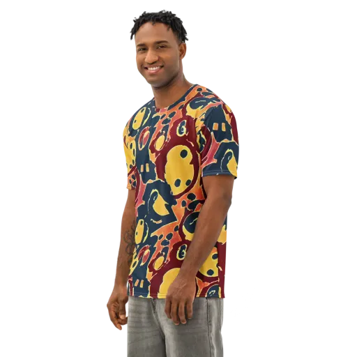 Sunset Silhouette on a Men's Cotton Crew Neck T-Shirt