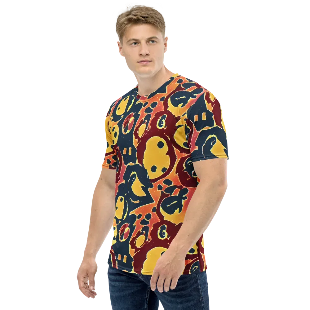 Sunset Silhouette on Men's Crew Neck T-Shirt — Left