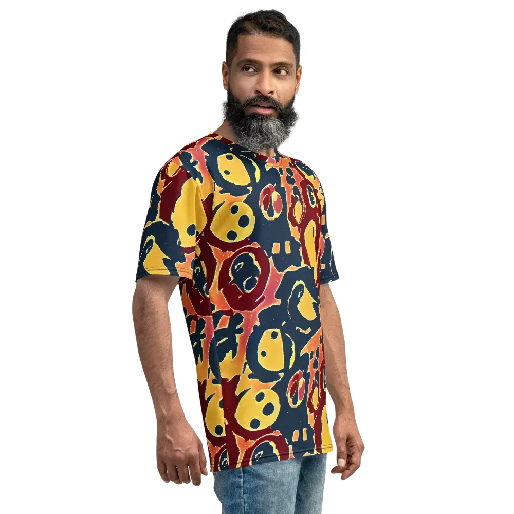 Sunset Silhouette on Men's Crew Neck T-Shirt — Right