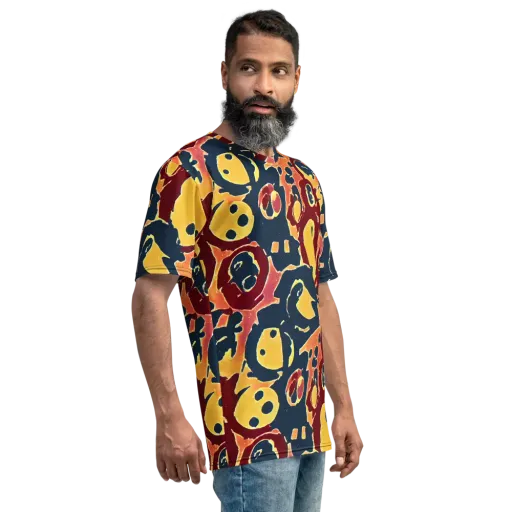 Sunset Silhouette on a Men's Crew Neck T-Shirt