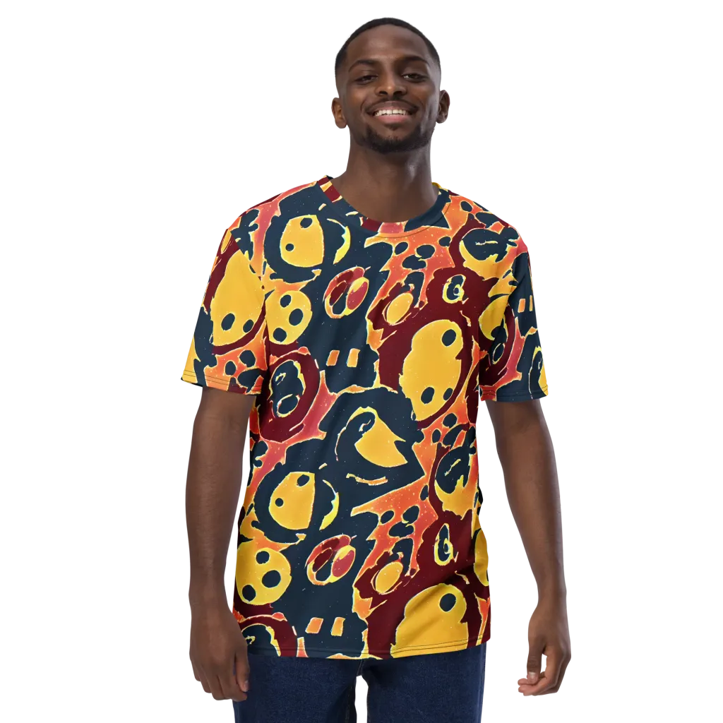 Sunset Silhouette on Men's Crew Neck T-Shirt — Front
